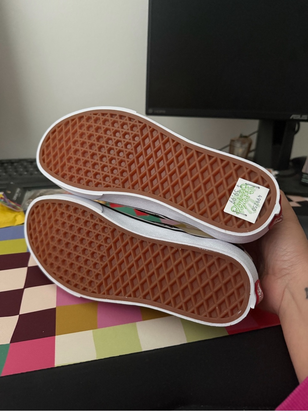 Vans Checkerboard Slip-On Sneakers - Black & White - Picture 4 of 4